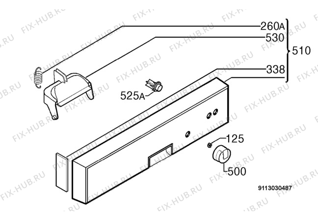 Взрыв-схема посудомоечной машины Arthurmartinelux ASI63010W - Схема узла Command panel 037